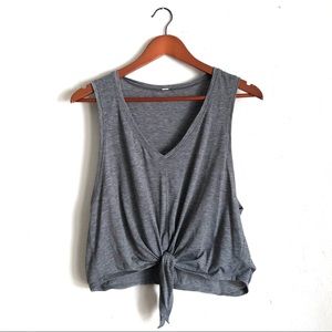 Lululemon Gray Front Tie V Neck Tank Top